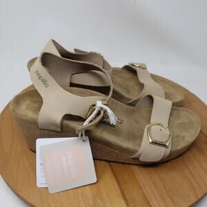 Papillio Birkenstock Shoes Women 10 Soley Wedge Sandal Sandcastle Nubuck Leather